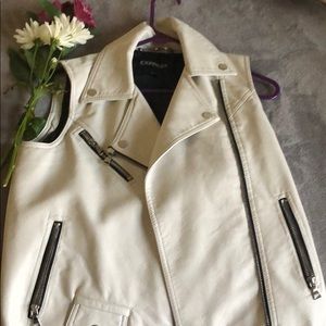 White leather vest